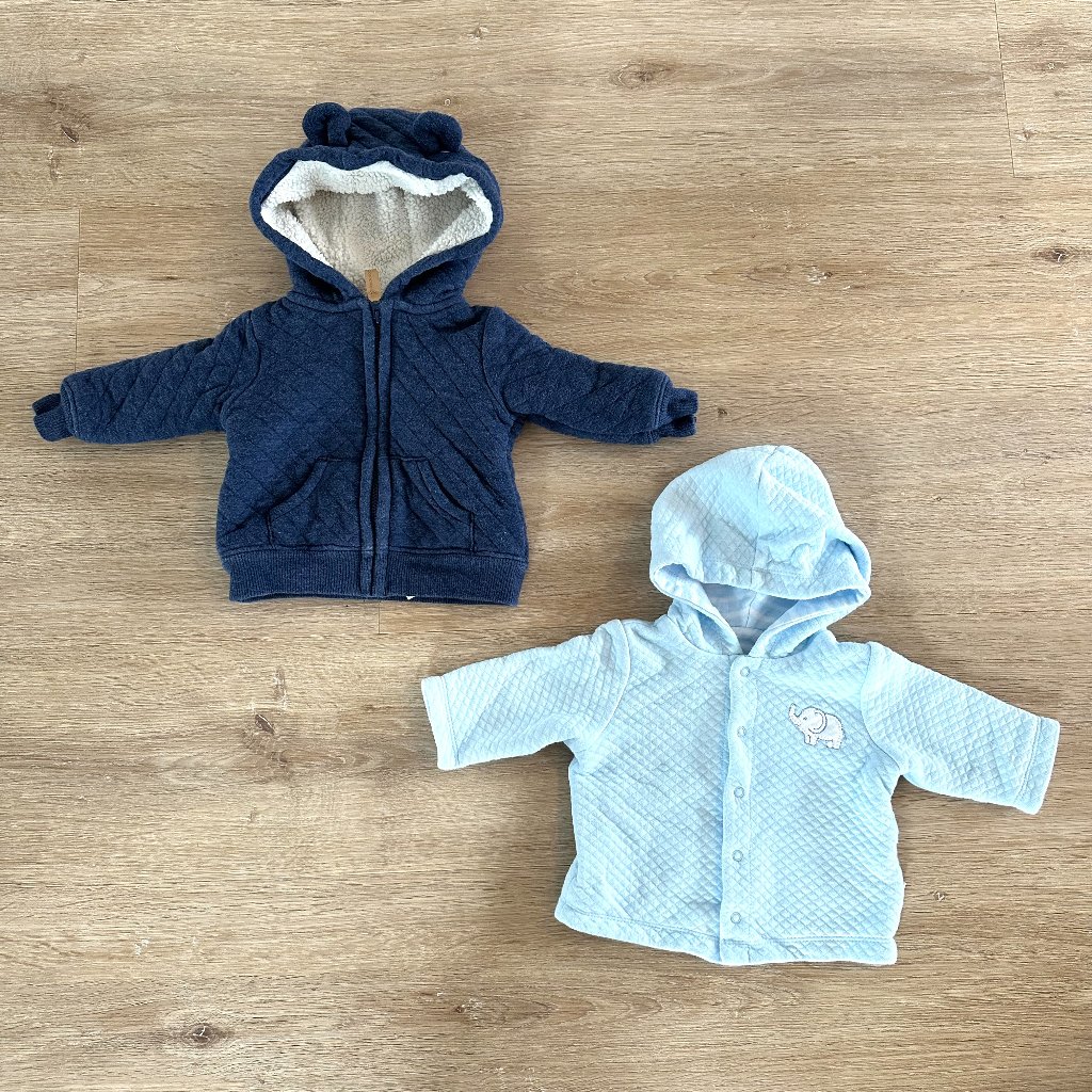 Little Me And Carters Baby Cozy Blue Hooded Jackets Set Of 2, Size 3m
